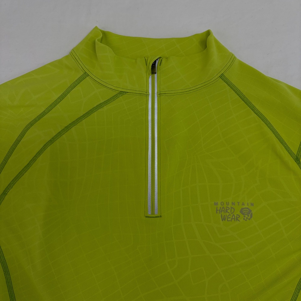 Mountain Hardwear Quarter Zip Pullover Womens XL Lime Green Performance Hiking - Picture 7 of 13